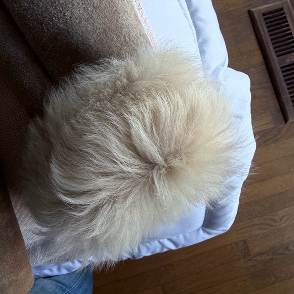 Women's Tan 100% sheepskin Shearling Coat size small - Picture 6 of 11